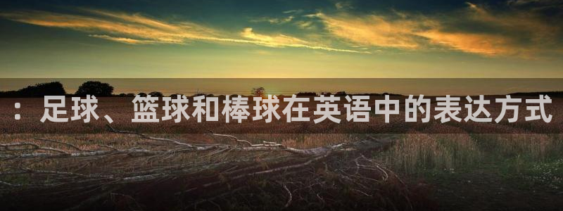 杏耀测速：：足球、篮球和棒球在英语中的表达方式