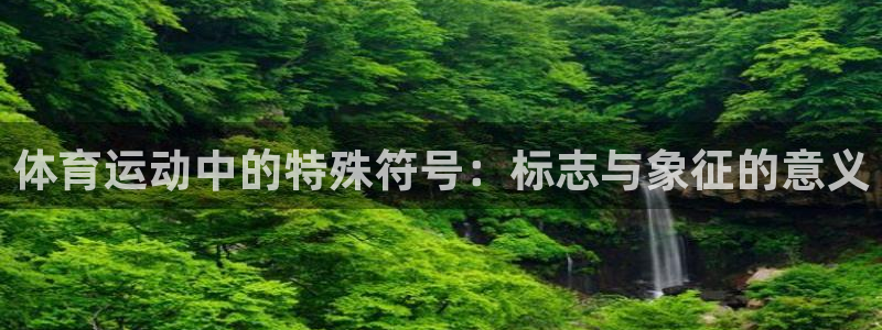 杏耀开户：体育运动中的特殊符号：标志与象征的意义